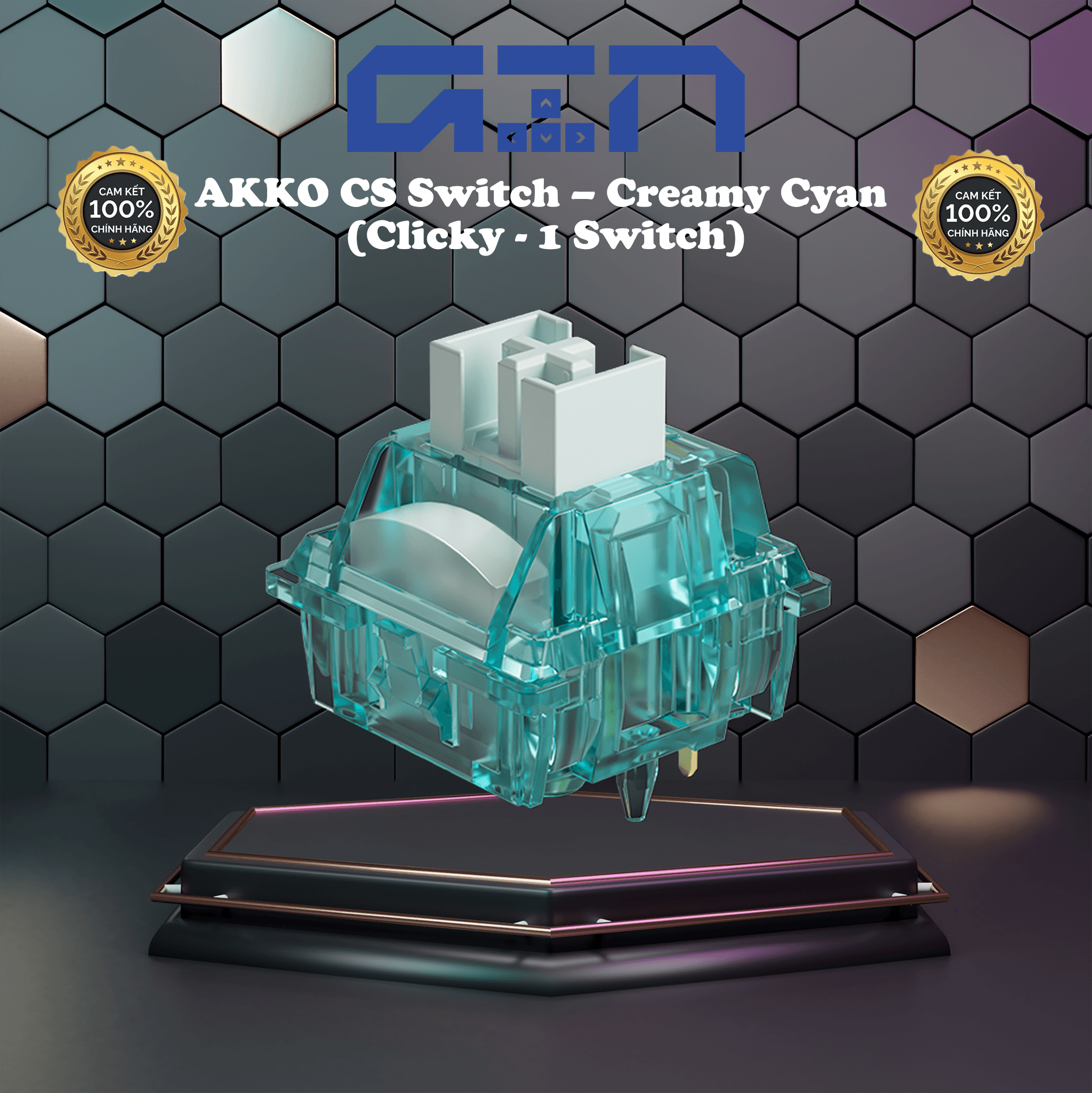 [CHÍNH HÃNG] Clicky AKKO Switch Creamy Cyan ( Clicky / 5 pin / Lẻ 1 switch) Prelubed