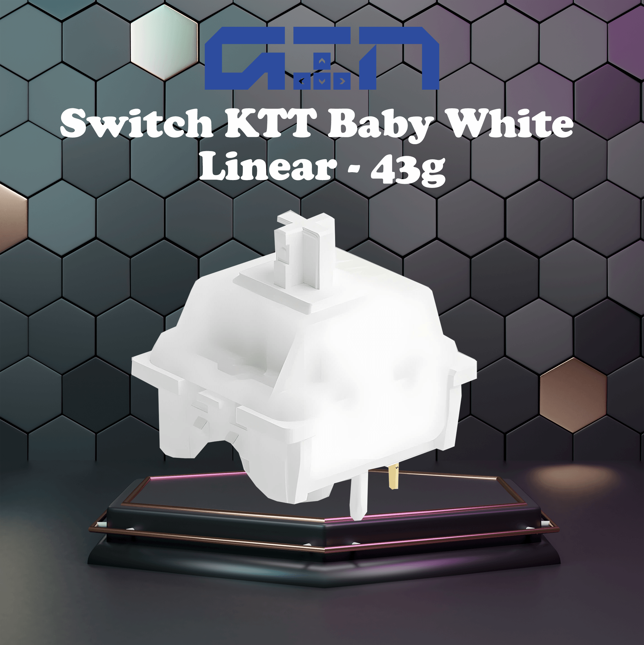[SWITCH GIÁ RẺ] Công tắc Switch bàn phím cơ KTT Baby White | Linear | 43g | Trắng xuyên led tốt