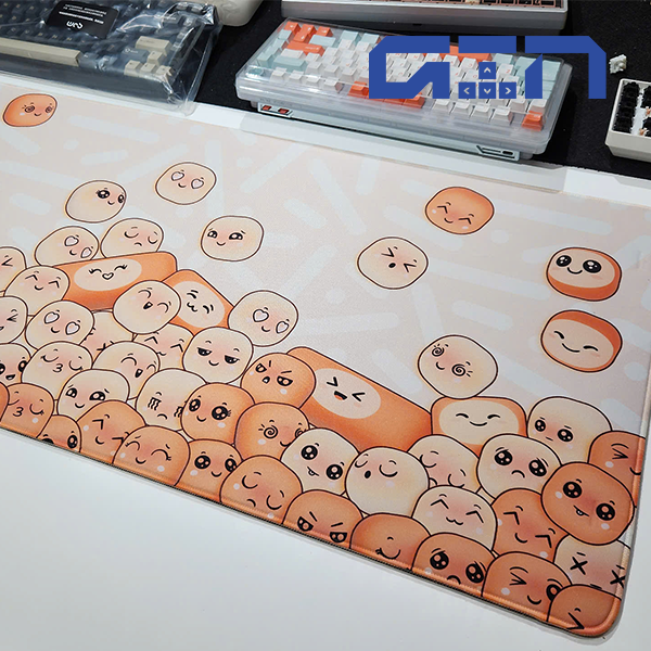 Miếng lót chuột Handmade, bàn di chuột, pad chuột cỡ lớn Desk Mat 900x400 độ dày 5mm (Bánh Mì)