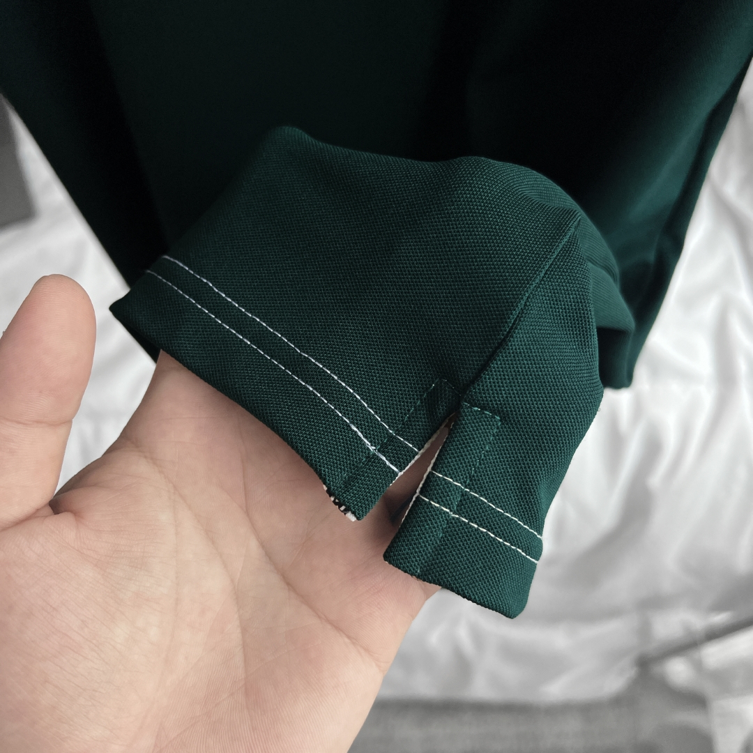 Áo Polo Bigsize Thêu Bông lúa Màu Xanh rêu