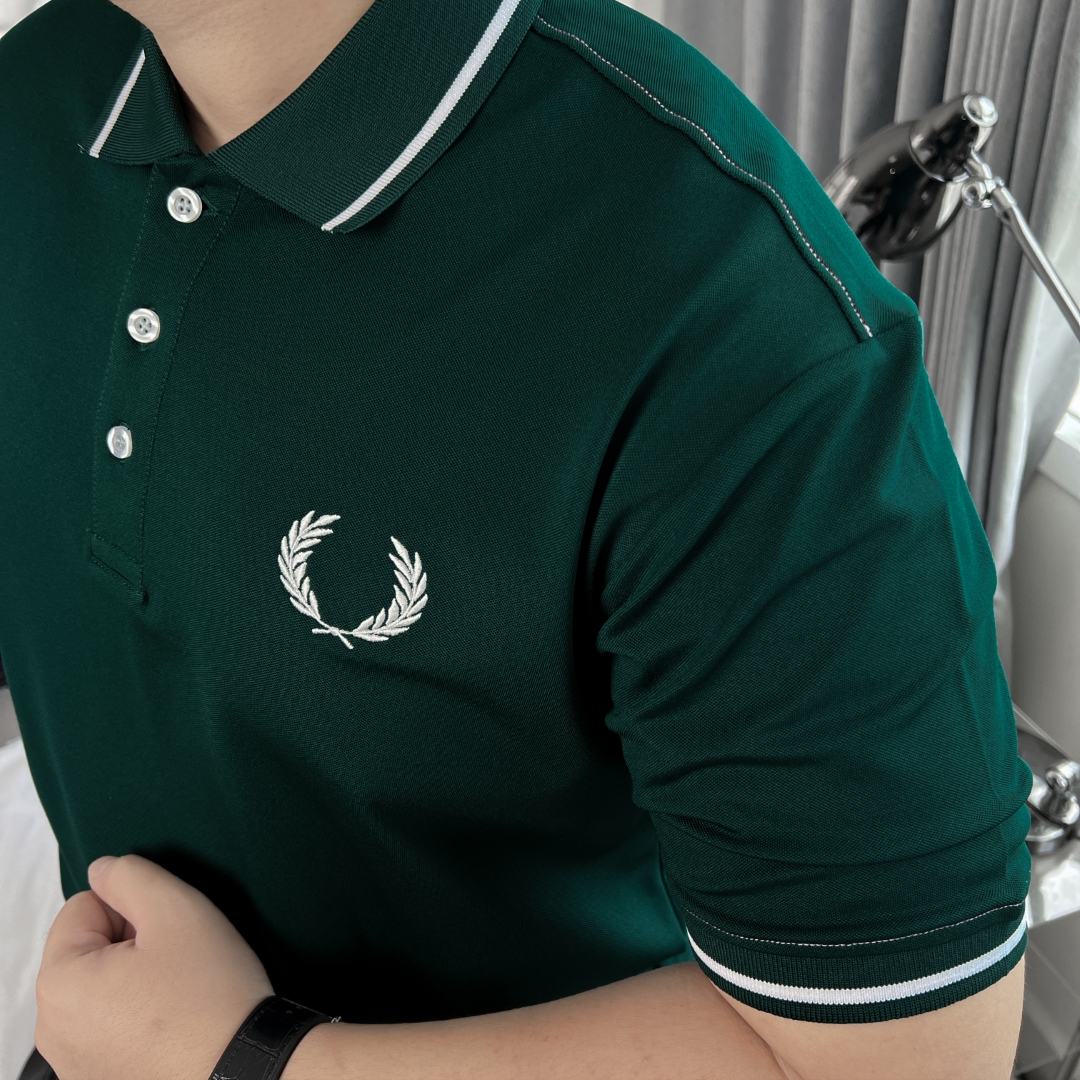 Áo Polo Bigsize Thêu Bông lúa Màu Xanh rêu