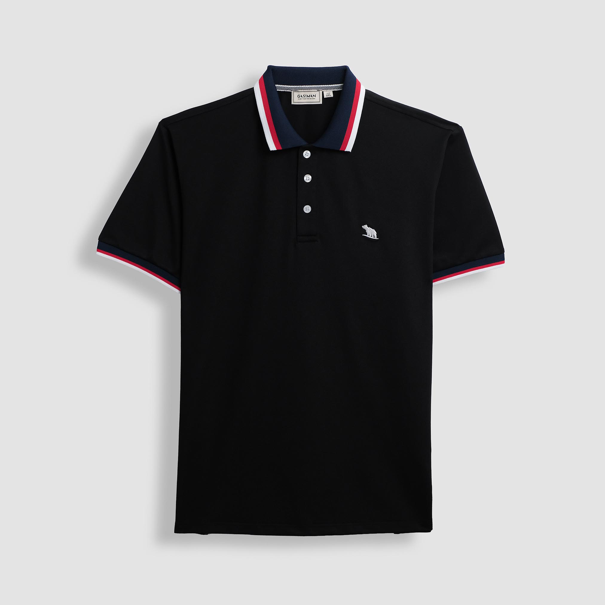 Áo Polo Bigsize Màu Đen Thêu Gấu Phối cổ 3 màu