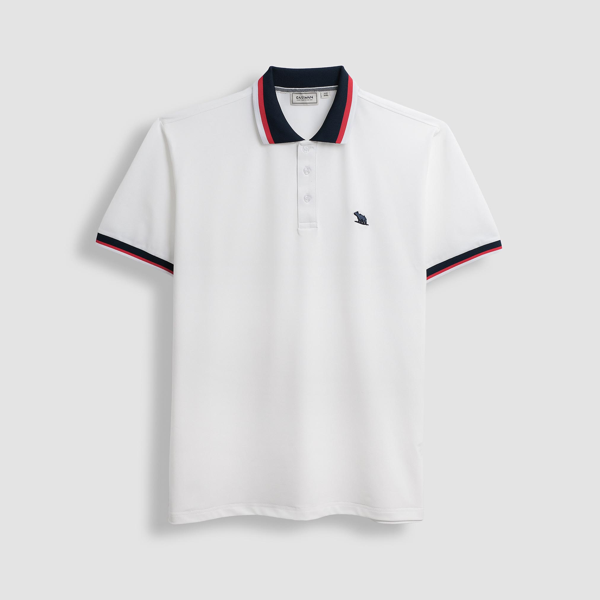 Áo Polo Bigsize Màu Trắng Thêu Gấu Phối cổ 3 màu