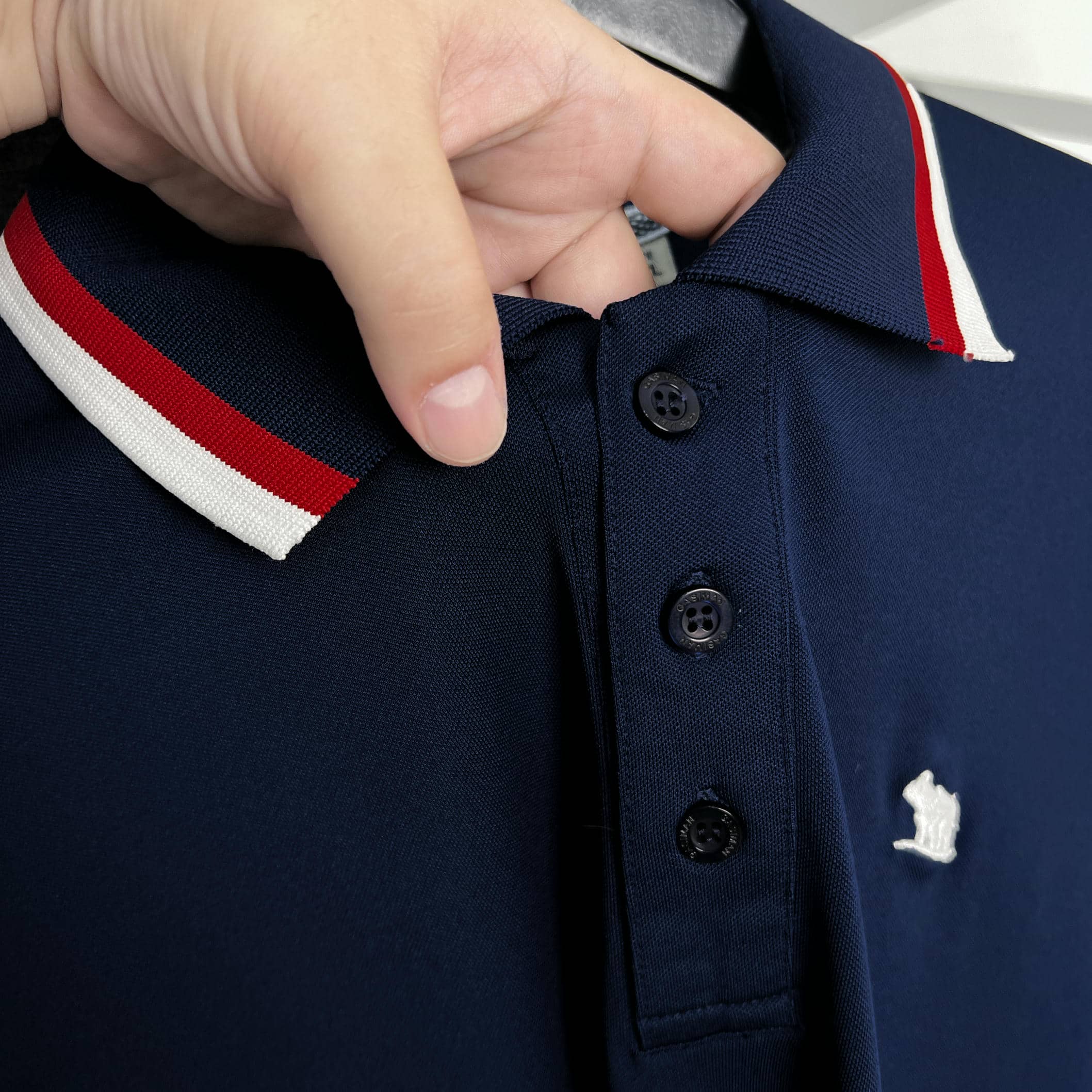 Áo Polo Bigsize Màu Xanh đen Thêu Gấu Phối cổ 3 màu