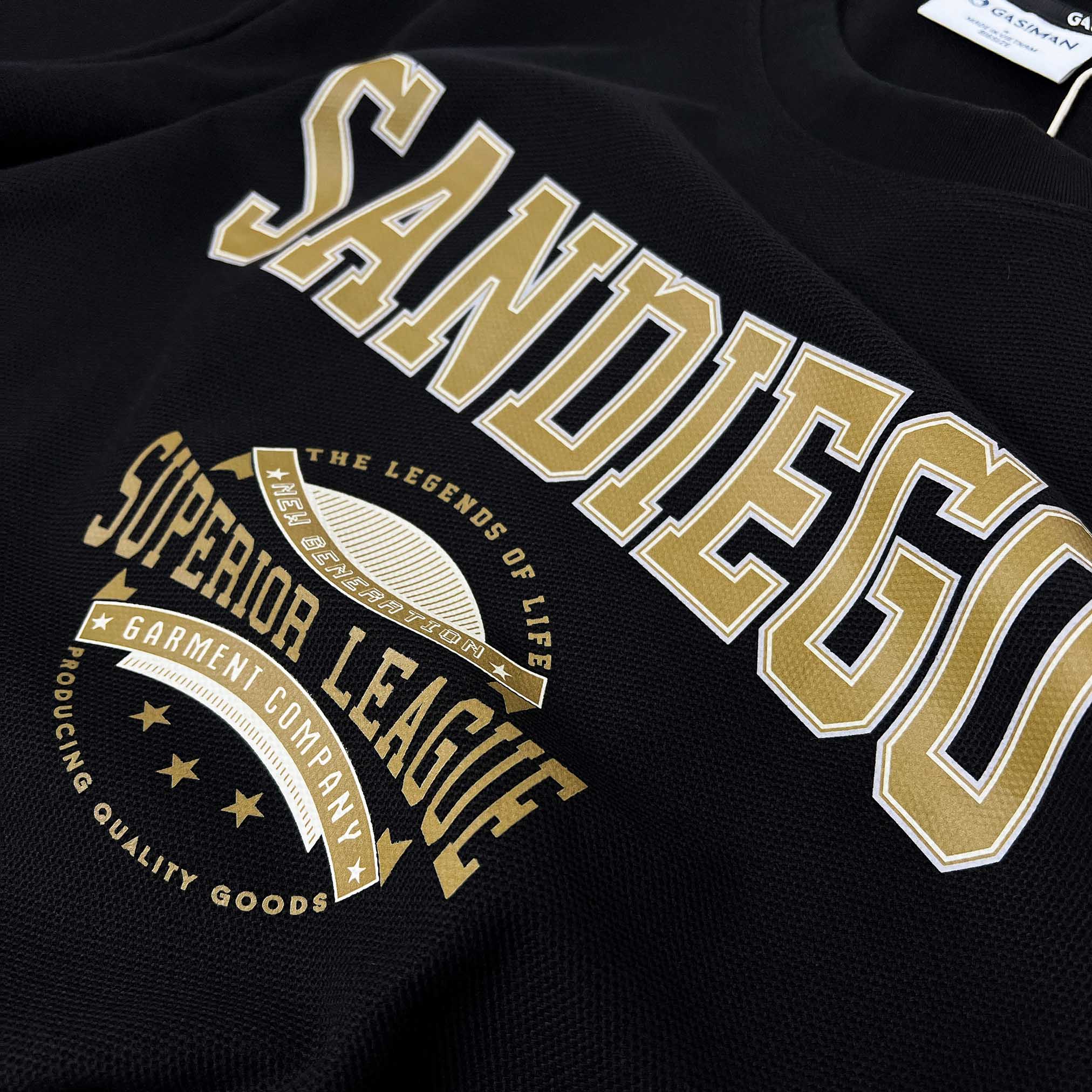 Áo Thun Big size In Sandiego Màu Đen