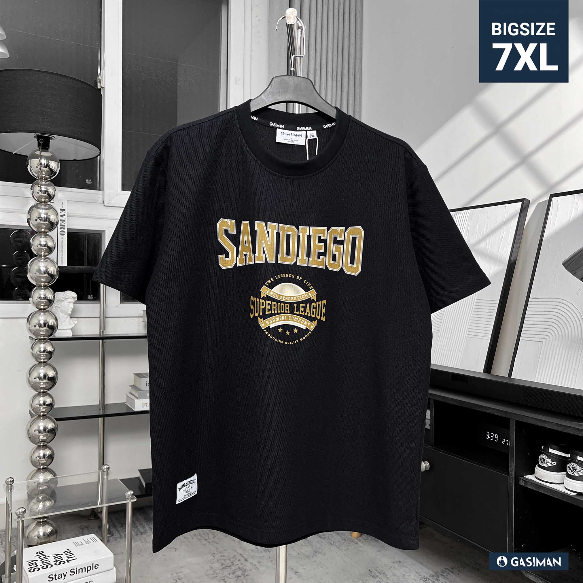 Áo Thun Big size In Sandiego Màu Đen