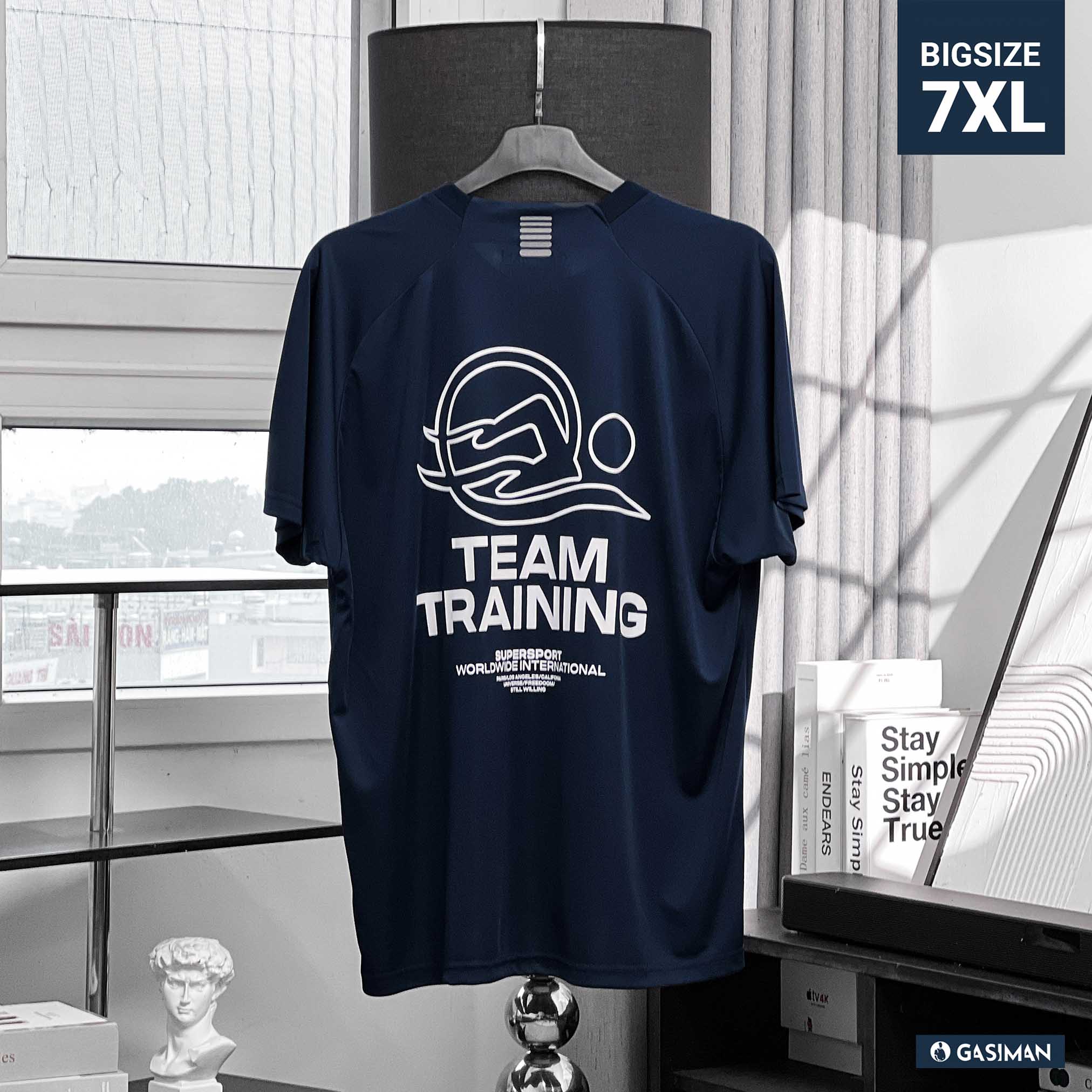 Áo thun Thể thao Big size Freestyle Stroke màu Xanh đen