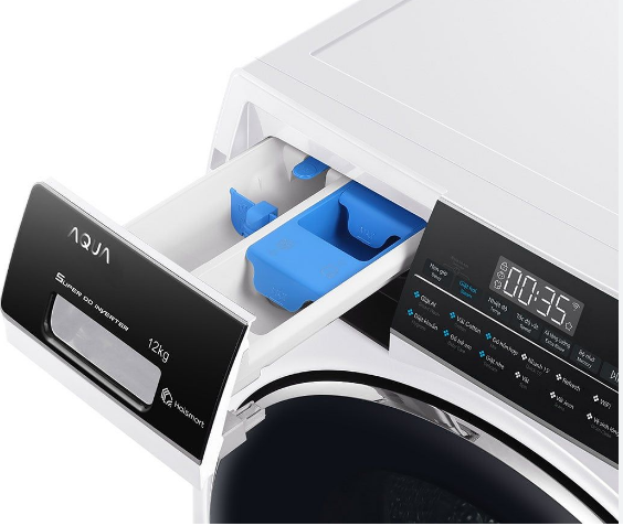 Máy giặt lồng ngang Aqua 12kg DD INVERTER AW12-B4959U1K(W) Mới 100% Chính Hãng