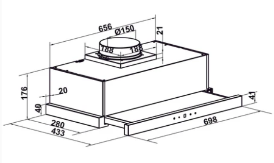 Máy hút mùi âm tủ Hafele HC-H7031TB