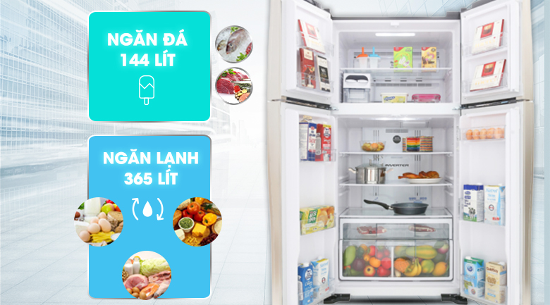 Tủ lạnh Hitachi Inverter 509 lít R-FW650PGV8 GBK Chính hãng mới 100%