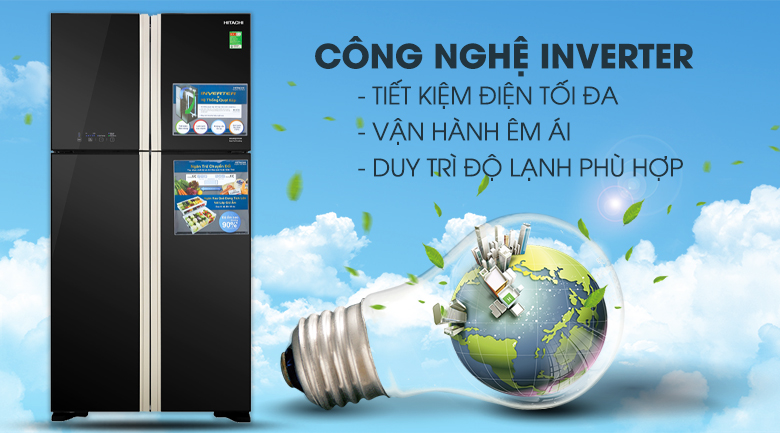 Tủ lạnh Hitachi Inverter 509 lít R-FW650PGV8 GBK Chính hãng mới 100%