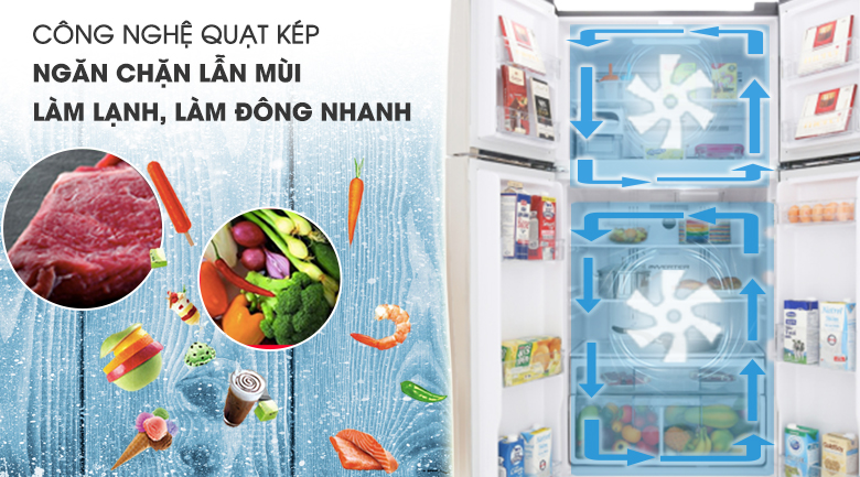 Tủ lạnh Hitachi Inverter 509 lít R-FW650PGV8 GBK Chính hãng mới 100%