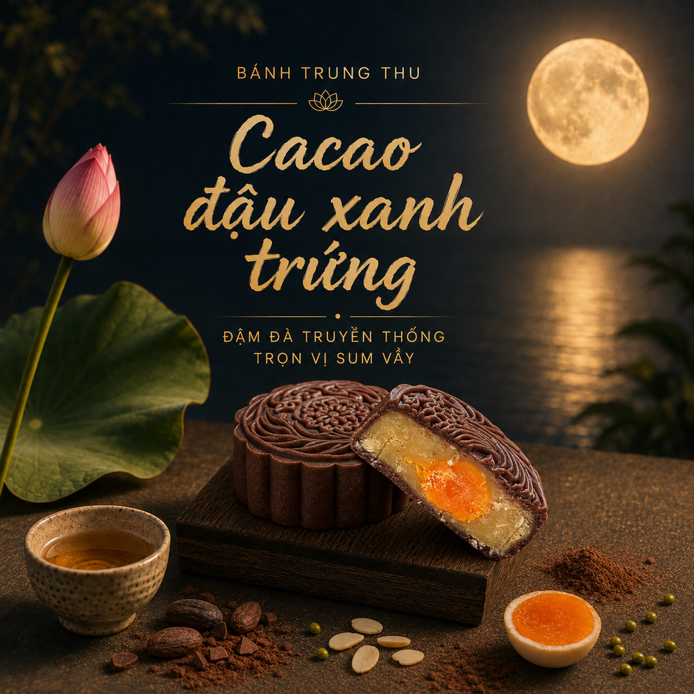 Vỏ cacao nhân đậu xanh trứng
