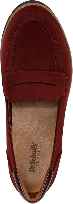 Giày nữ da bò thật VNXK Dr. Scholl's Shoes Women's Nice Day Loafer Color California Wine - Giày da xuất khẩu Mỹ