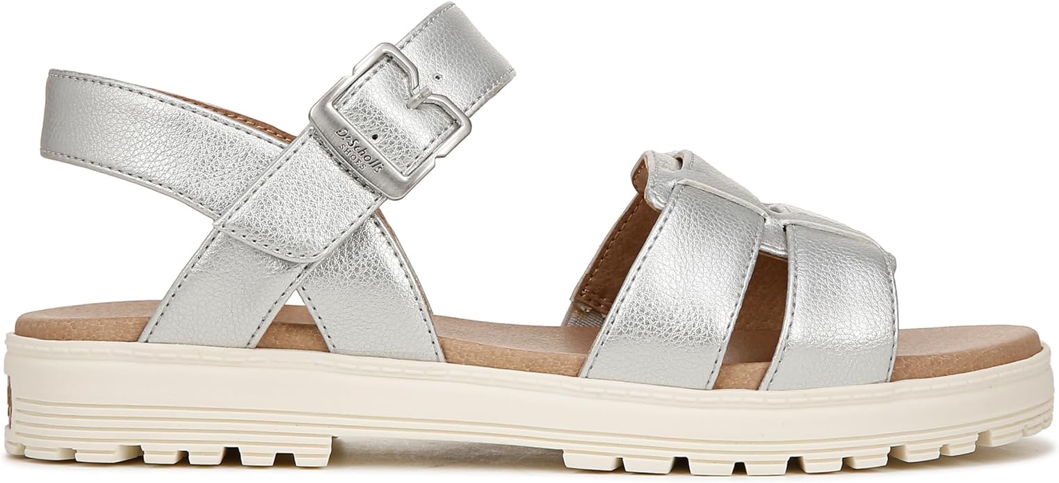 Sandal nữ Dr. Scholl's Shoes Women's Sheena Wedge Sandal Color Metallic Silver - Giày xuất dư Mỹ
