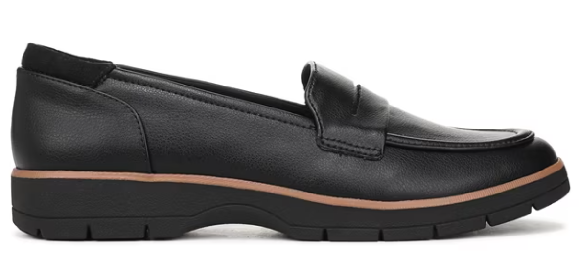 Giày nữ da bò thật VNXK Dr. Scholl's Shoes Women's Nice Day Slip on Loafer Color Black Smooth- Giày da xuất khẩu Mỹ