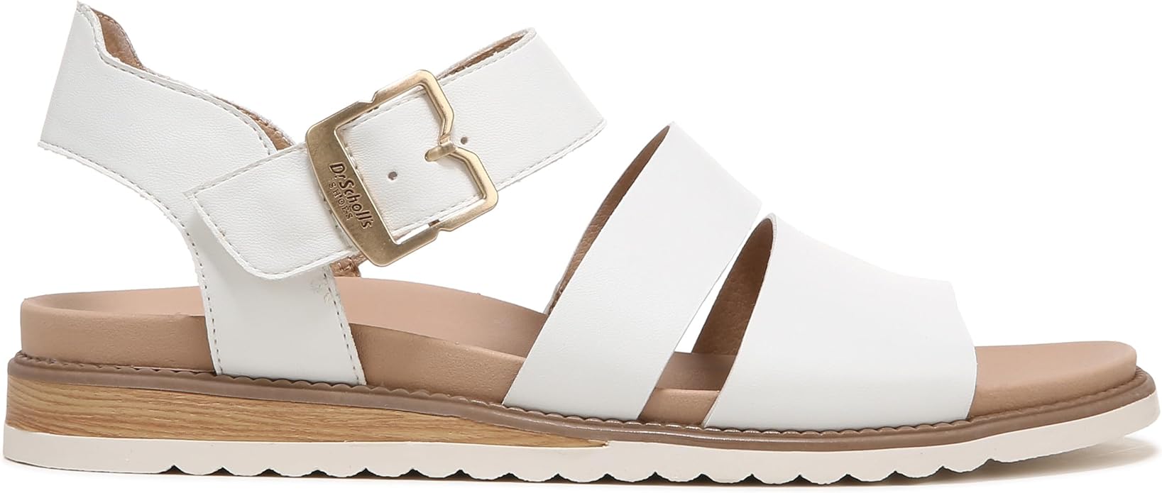 Sandal nữ Dr. Scholl's Shoes Women's Island Glow Flat Sandal Colour Name White Smooth - Giày xuất dư Mỹ