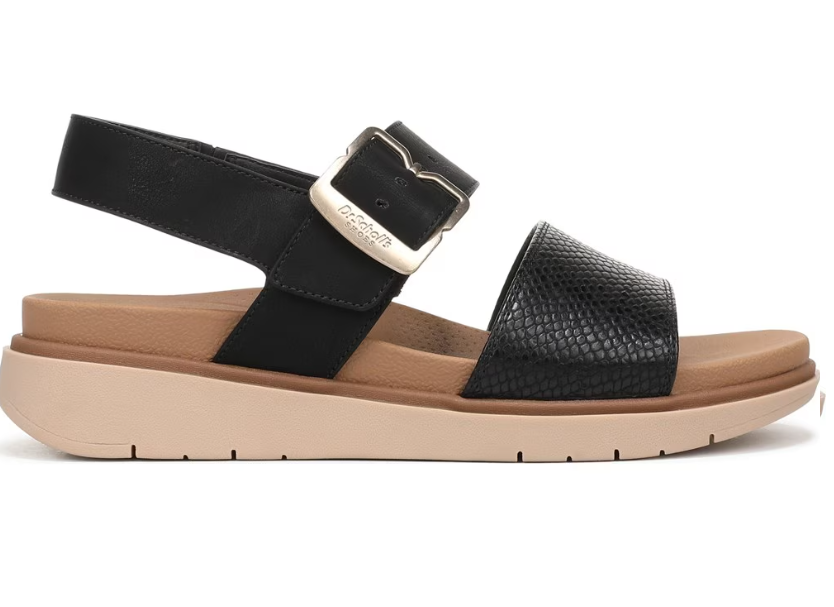 Sandal nữ Dr. Scholl's Women's Posie Slingback Sandal Color Black/Snake Print- Giày xuất dư Mỹ