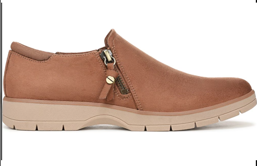 Giày nữ Dr. Scholl's Mocassins plats Nice Day Now Shootie Color Honey Brown Fabric  - Giày nữ xuất khẩu Âu, Mỹ
