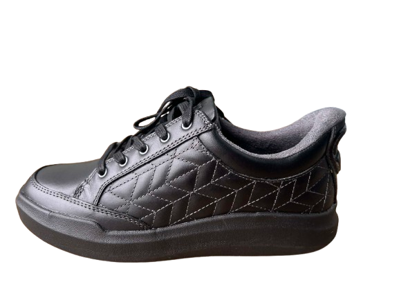 Giày nữ siêu nhẹ  Anodyne Womens No. 75 Casual Sport Sneaker Black Leather - Giày nữ xuất khẩu Âu, Mỹ