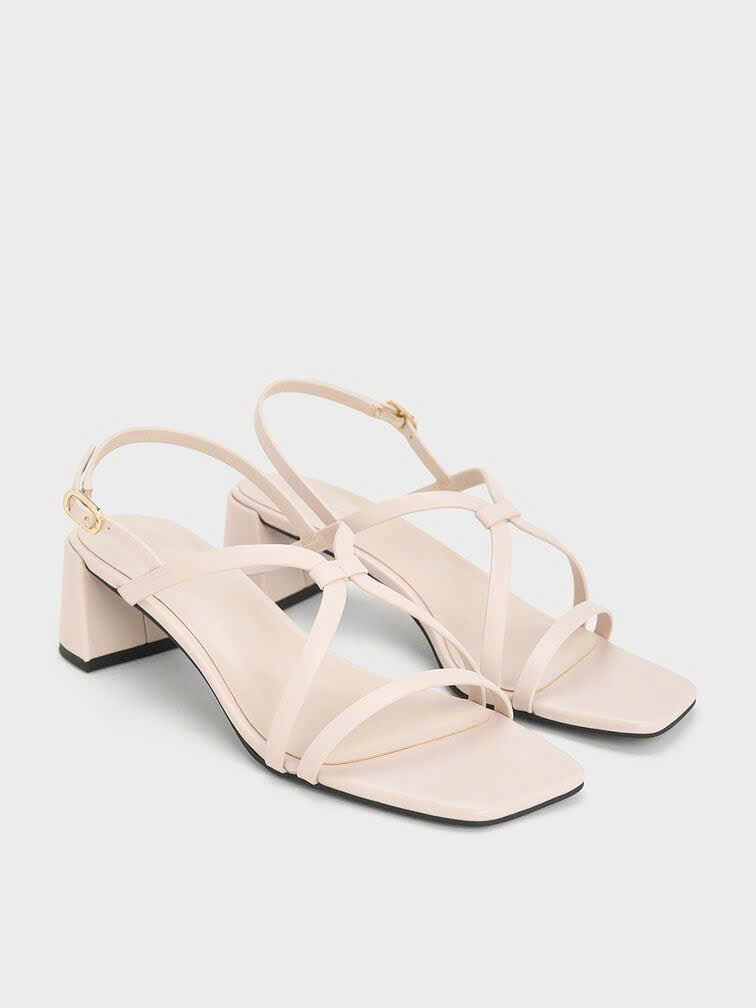 Sandals nữ C&k cao gót Strappy Block-Heel - Giày da xuất dư sang Mỹ, Âu