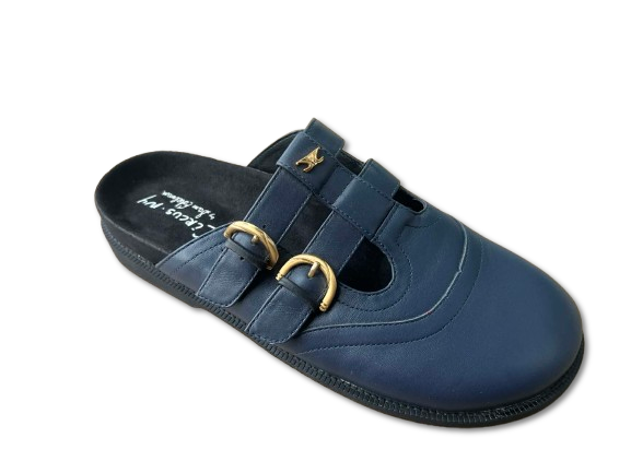 Giày nam da thật CIRCUS NY BY SAM EDELMAN  claudia leather mule - blue - Giày nam xuất khẩu Mỹ, Eu