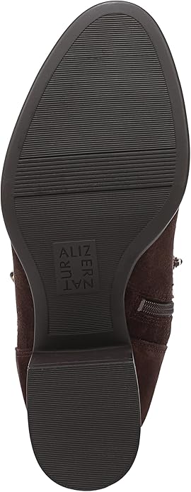 Boot nữ Naturalizer Women's Kenna Wide Calf Western Boot Color Chocolate Bar Brown Suede  - Giày nữ xuất khẩu Âu, Mỹ