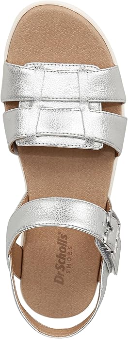 Sandal nữ Dr. Scholl's Shoes Women's Sheena Wedge Sandal Color Metallic Silver - Giày xuất dư Mỹ