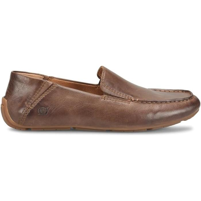 Giày nam da thật Born Men's Marcel Leather Lightweight Driving Moc Dark Brown Nut - Giày nam xuất khẩu Mỹ, Eu