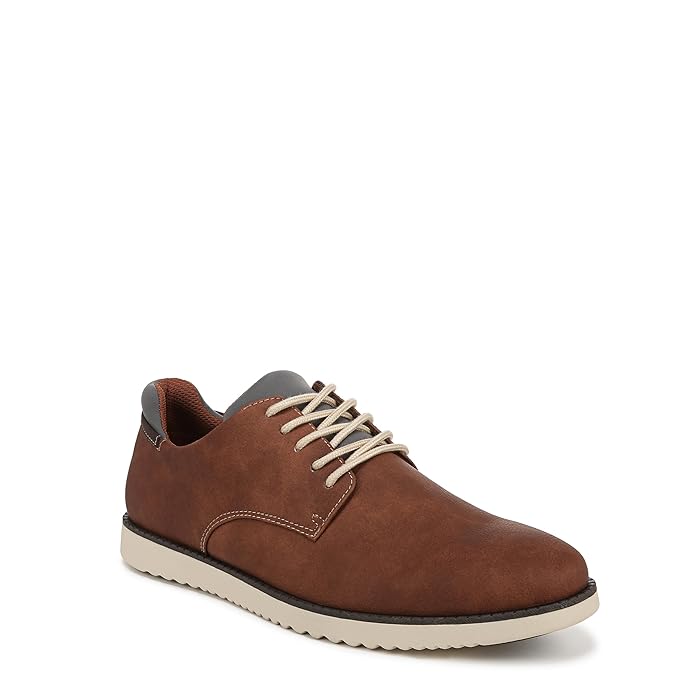 Giày nam da thật Dr. Scholl's Shoes Men's Sync Oxford Color Dark Tan Faux Leather- Giày nam xuất khẩu Mỹ, Eu