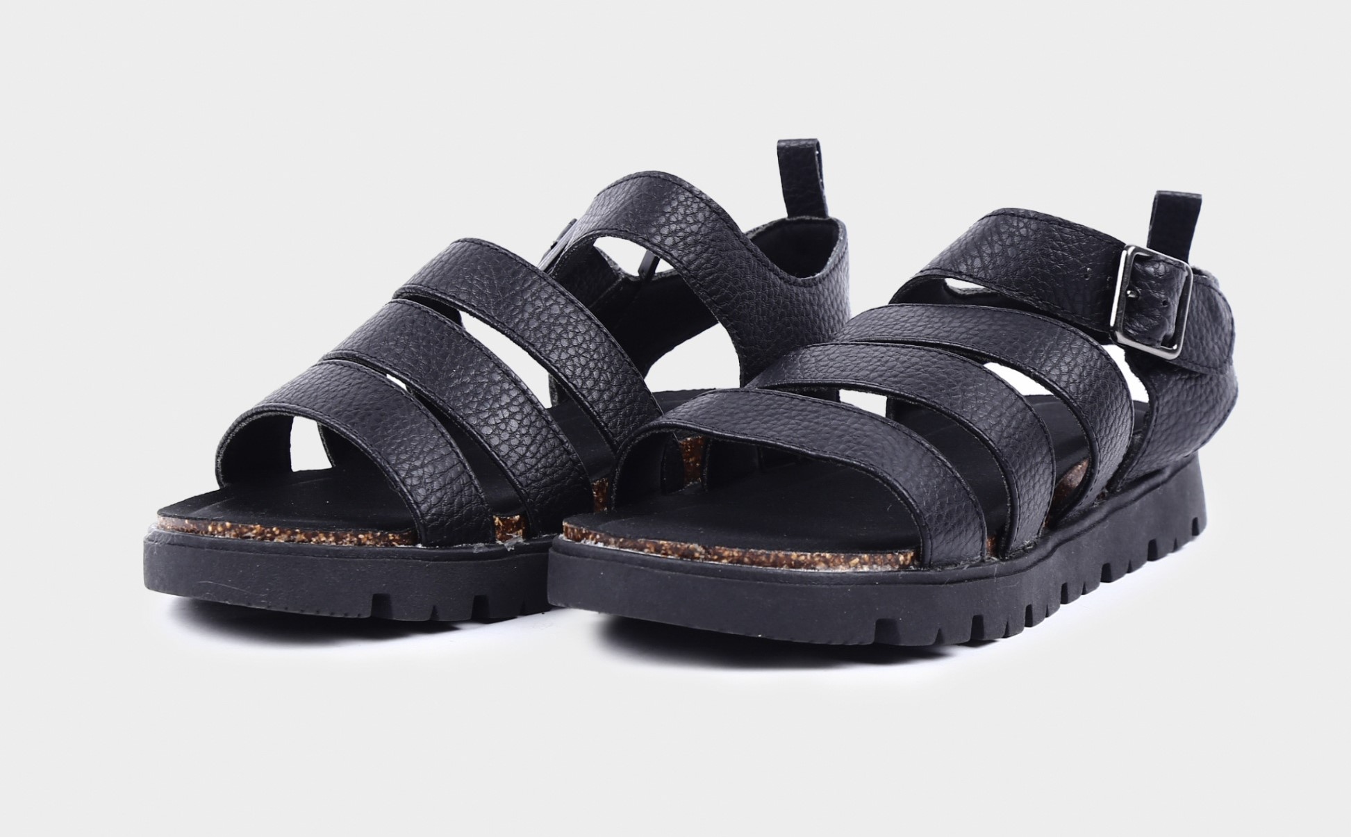 Giày Sandal nữ da thật Next màu đen - Giày da xuất dư sang Mỹ, Âu