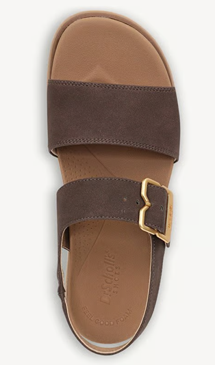 Sandal nữ Dr. Scholl's Women's Posie Slingback Sandal Color Dark Brown Faux Leather- Giày xuất dư Mỹ