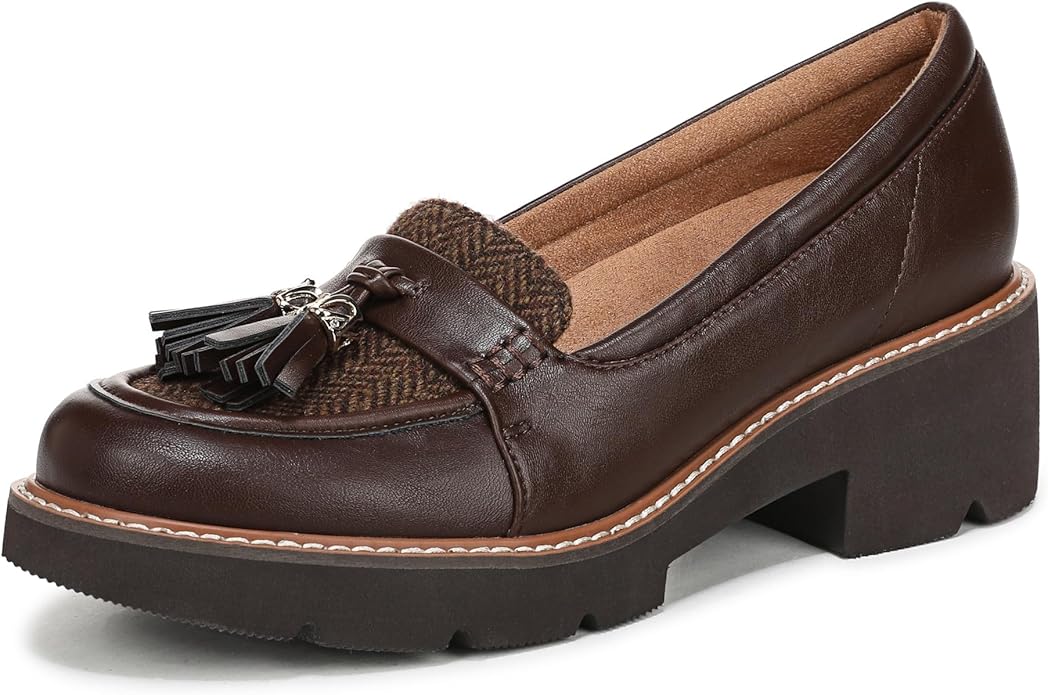 Giày nữ VNXK Naturalizer Women's Brown Committed Lug Sole Loafers Color Brown - Giày nữ xuất Mỹ, Âu