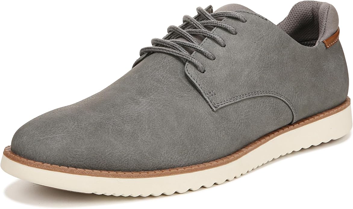 Giày nam da thật Dr. Scholl's Shoes Men's Sync Oxford Color Dark Grey Gmooth Faux Leather - Giày nam xuất khẩu Mỹ, Eu