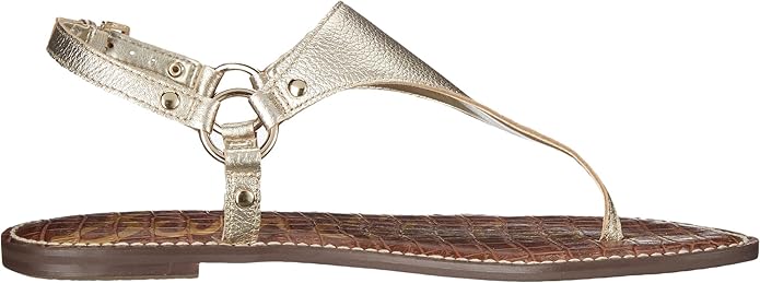 Sandal nữ Sam Edelman Women's Greta Flat Sandal Couleur Jute et cuir métallique. - Giày xuất Mỹ