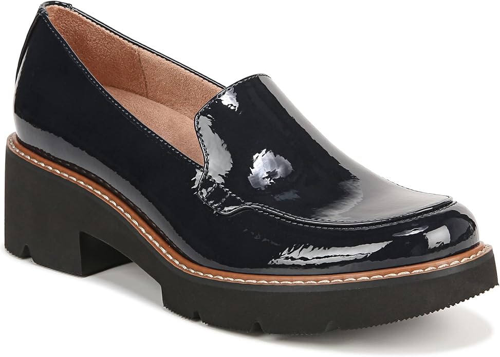 Giày nữ VNXK Naturalizer Women's Cabaret Loafer Color French Navy Blue Patent - Giày nữ xuất Mỹ, Âu