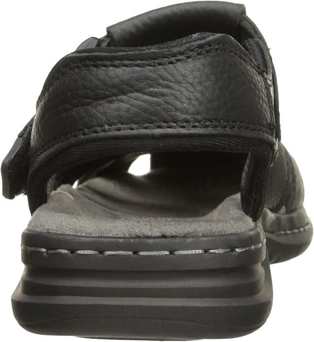 Sandal nam da thật Dr. Scholl's Mens Gaston Leather Casual Fisherman Sandals Black Leather - Giày nam xuất khẩu Âu, Mỹ