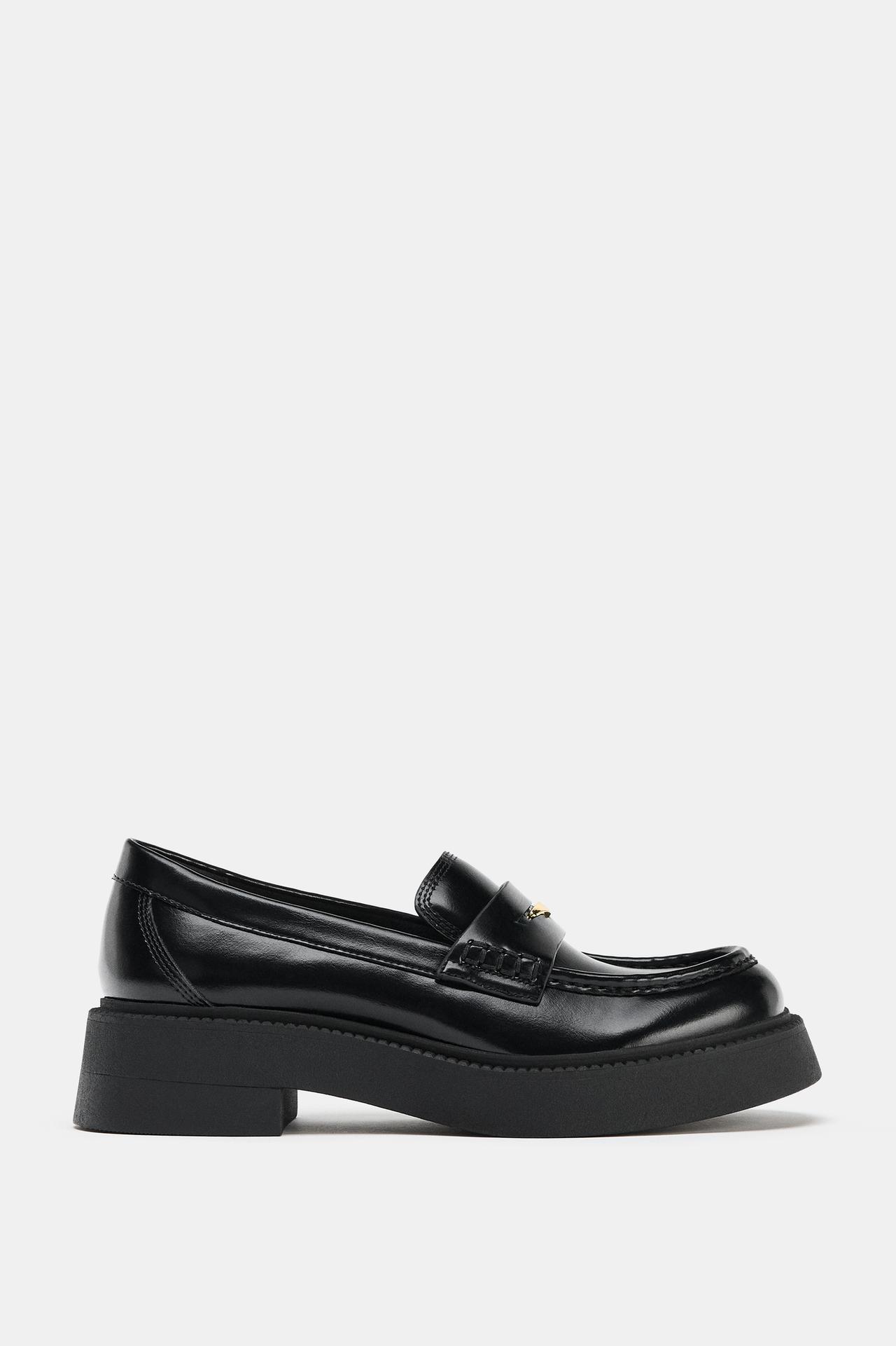 Giày nữ VNXK ZR CHUNKY SOLE LOAFERS, Black  - Giày nữ xuất khẩu Âu, Mỹ