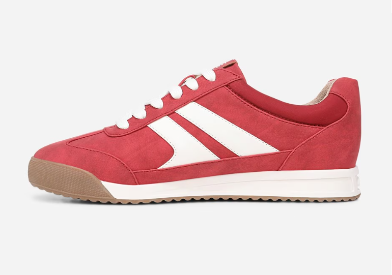 Giày nữ VNXK Naturalizer Women's Lorena Lace Up Sneaker Color Deep Red Fabric & Suede - Giày nữ xuất Mỹ, Âu