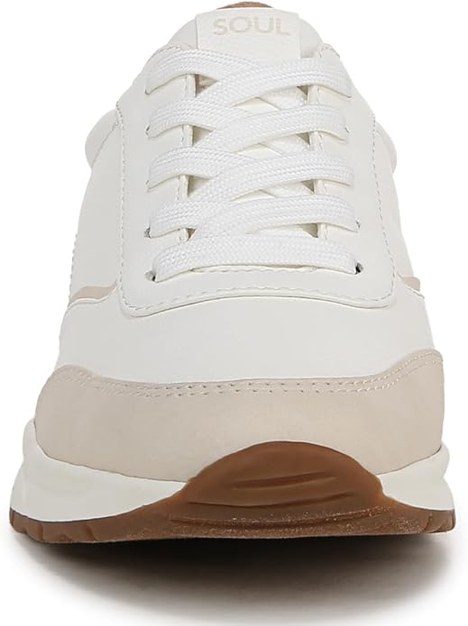 Giày nữ VNXK SOUL Naturalizer Womens Jackson Lace Up Sneakers Color White/Beige - Giày nữ xuất Mỹ, Âu