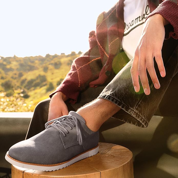 Giày nam da thật Dr. Scholl's Shoes Men's Sync Oxford Color Dark Grey Gmooth Faux Leather - Giày nam xuất khẩu Mỹ, Eu