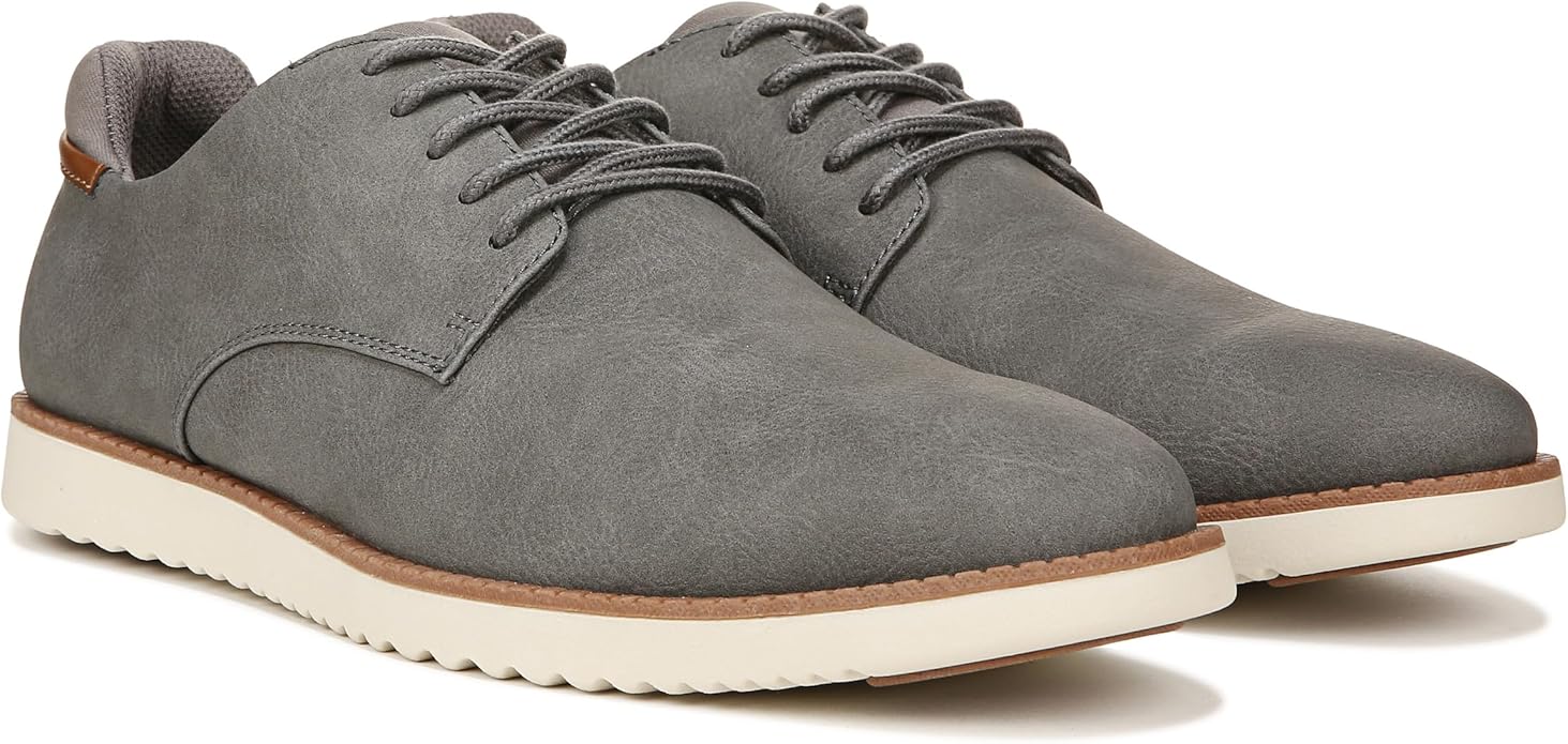 Giày nam da thật Dr. Scholl's Shoes Men's Sync Oxford Color Dark Grey Gmooth Faux Leather - Giày nam xuất khẩu Mỹ, Eu