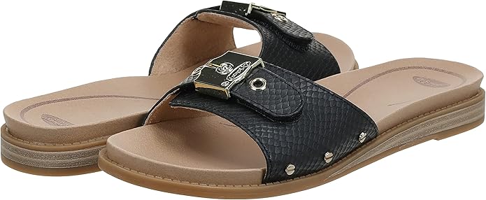 Dép nữ quai ngang Dr. Scholl's Women's Originalist Slide Sandal, Black Snake Sunset Design   - Giày dép xuất dư Mỹ, EU