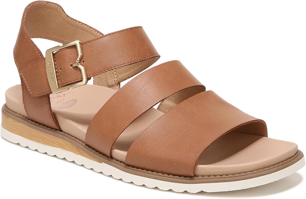 Sandal nữ Dr. Scholl's Shoes Women's Island Glow Strappy Flat Sandal Color Honey- Giày xuất dư Mỹ