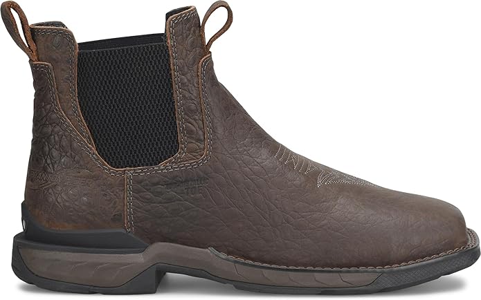 Giày bảo hộ nam, giày đi xe PKL, giày đi phượt da cá sấu thật, chống nước, đế cách điện và chống đinh chính hãng DOUBLE-H Men's Phantom Rider Arbiter 6" Romeo Wide Square Composite Toe Work Boots with Carib Dusky Leather Upper, Comfort Footbed, EH-Rated - Giày xuất dư Mỹ