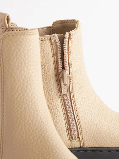 Boot nữ da thật Next Nude Pink Chunky Chelsea Boots - Giày da xuất dư sang Mỹ