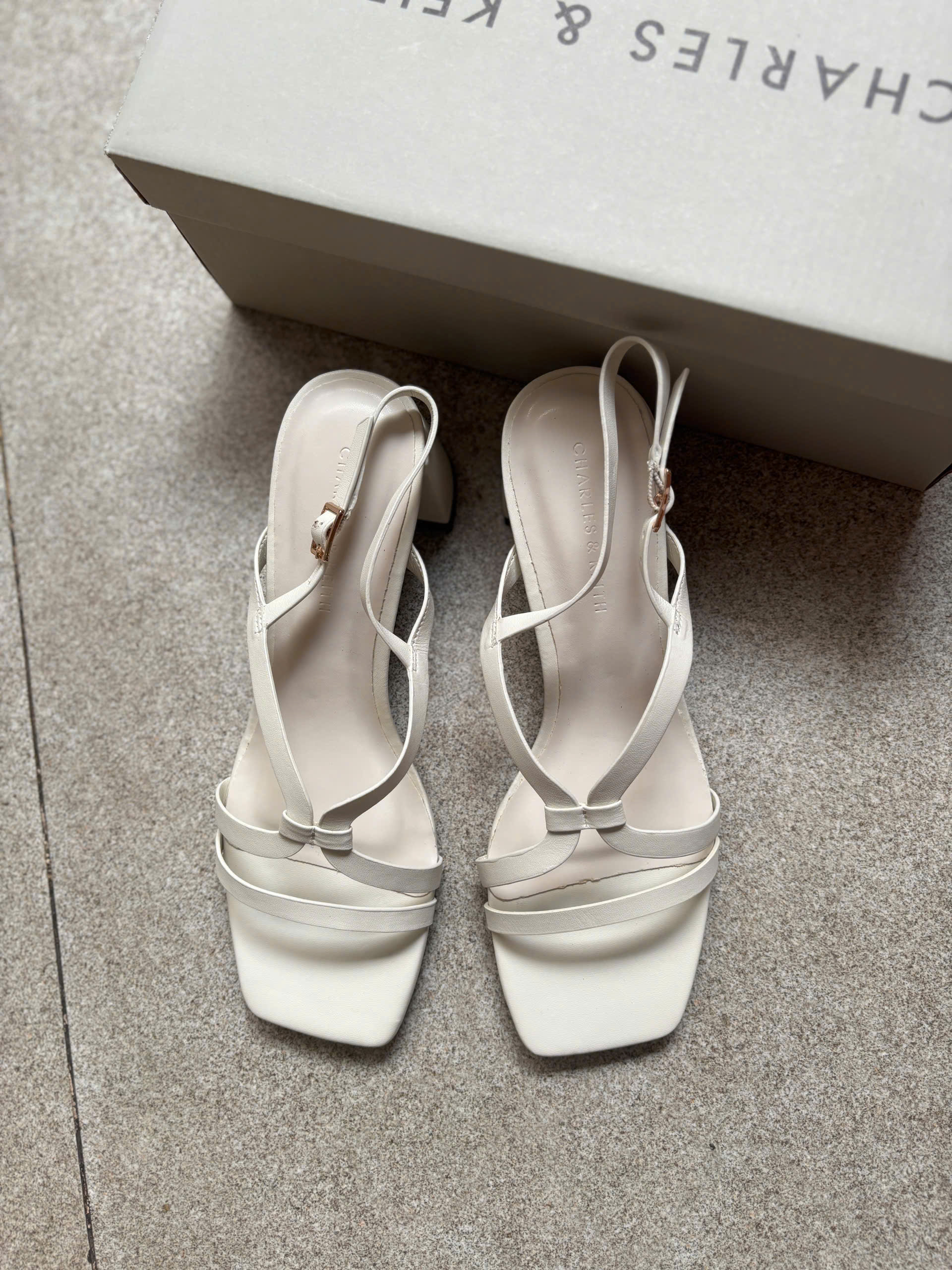 Sandals nữ C&k cao gót Strappy Block-Heel - Giày da xuất dư sang Mỹ, Âu