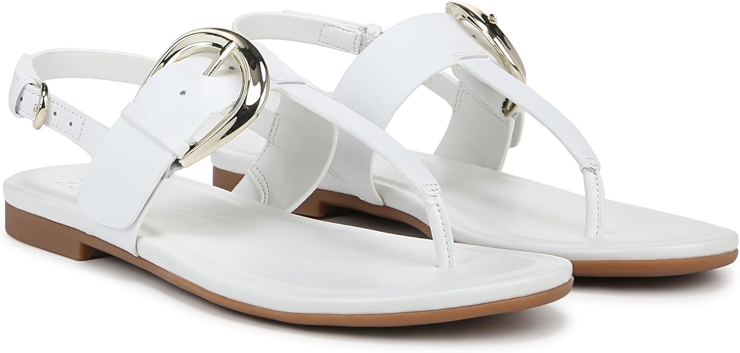 Sandal nữ Naturalizer Taylor Women's Flat Thong Sandal Colour Name White Leather - Giày nữ xuất dư Âu, Mỹ