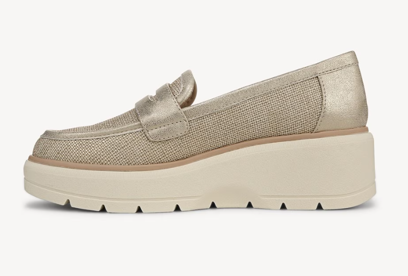 Giày nữ  Dr. Scholl's Women's Nice Day Max Platform Loafer Color Gold Faux Leather  - Giày nữ xuất khẩu Âu, Mỹ