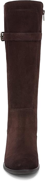 Boot nữ Naturalizer Women's Kenna Wide Calf Western Boot Color Chocolate Bar Brown Suede  - Giày nữ xuất khẩu Âu, Mỹ